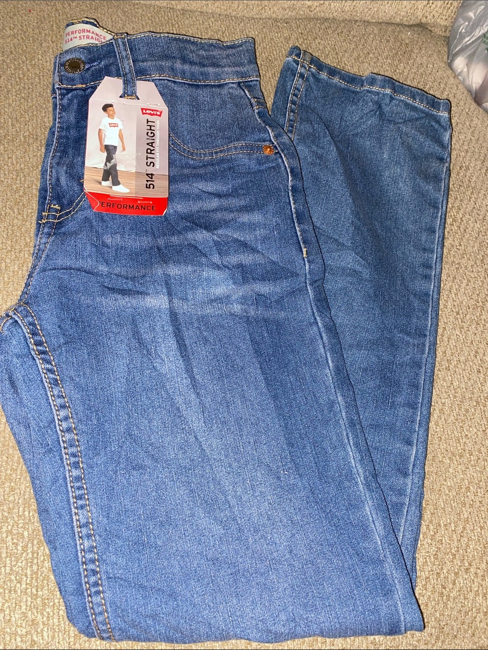 Levi's Blue Straight-Leg Jeans with Performance Tag